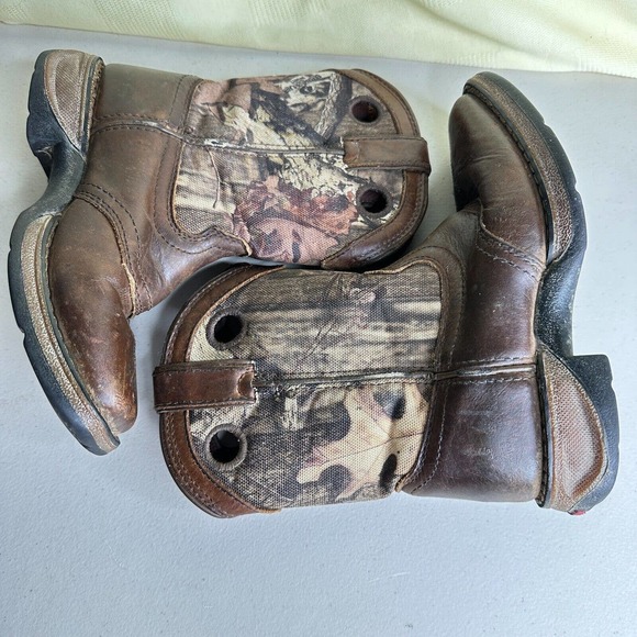 Lil' Durango Saddle Camo Square Toe Western Cowboy Boots Kids Size 8 - Picture 9 of 10